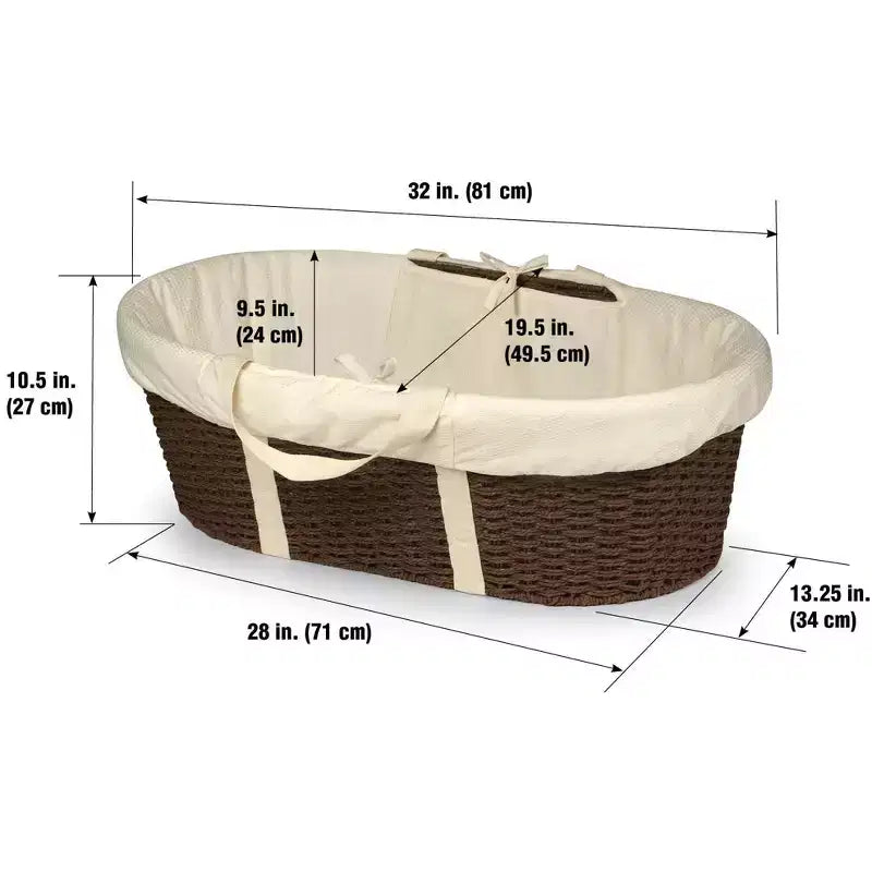 Cesta cambiadora para bebé Moses con almohadilla de espuma y forro  