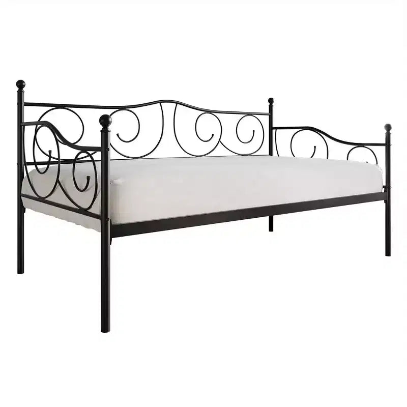 Metal Daybed with Wooden Slats