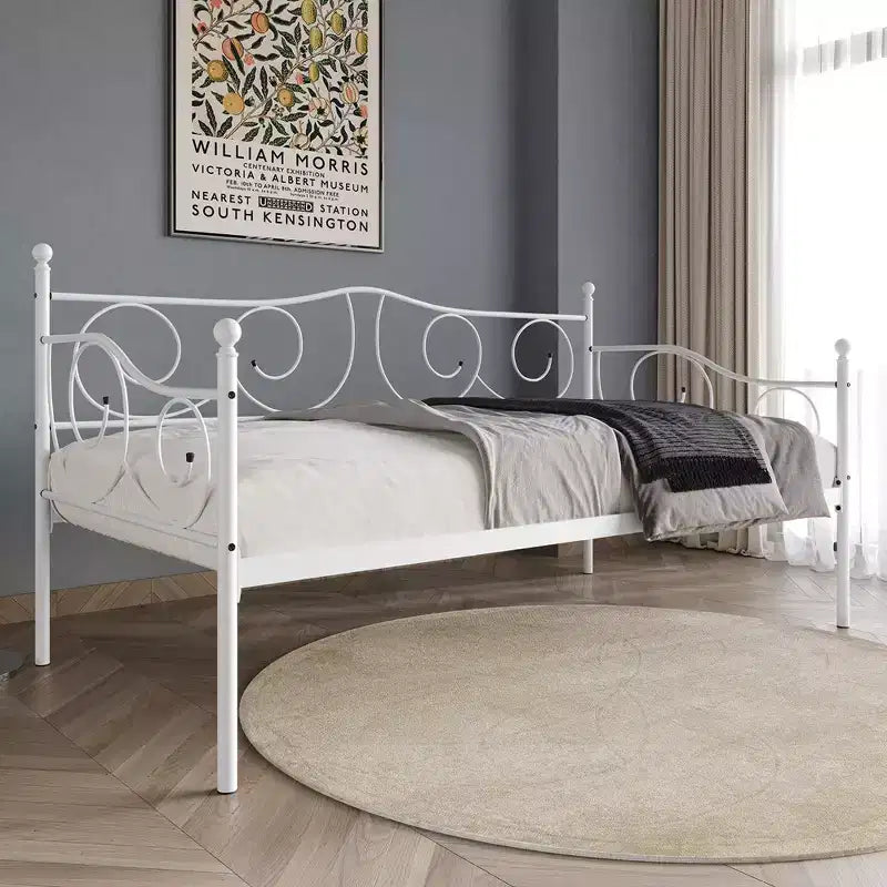Metal Daybed with Wooden Slats