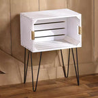 Rustic Wooden Crate End Table with Jute-Wrapped Handles