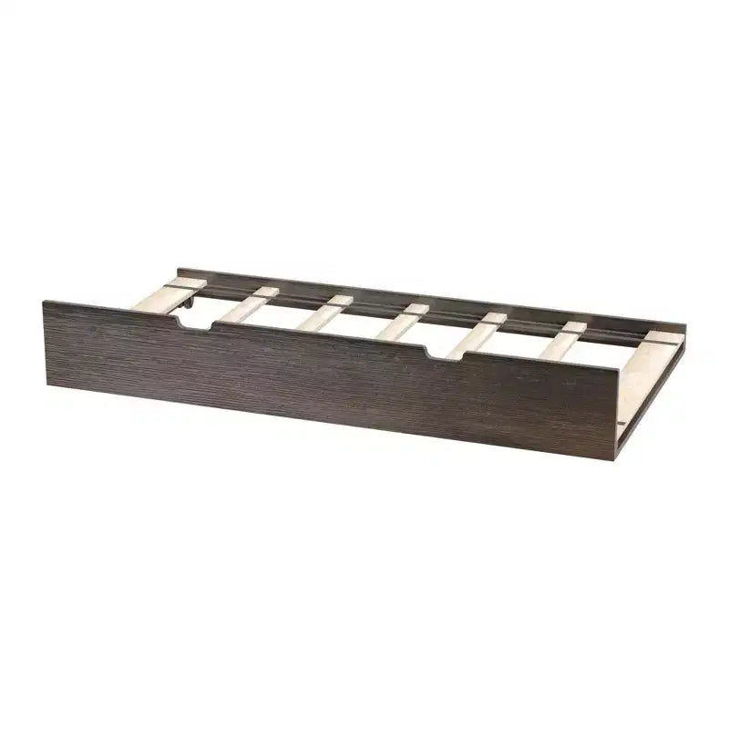 Twin-Size Trundle Bed with 7-Piece Slat Roll and Rubber Casters