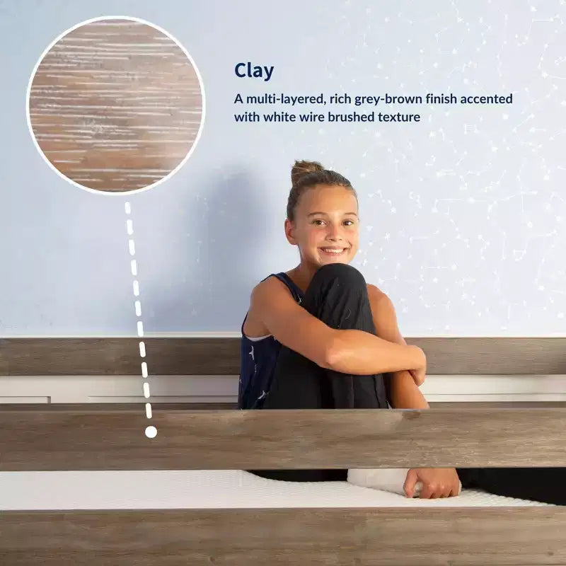 Twin-Size Trundle Bed with 7-Piece Slat Roll and Rubber Casters