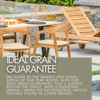 79" Teak Dining Table - Beige Top with Black Legs